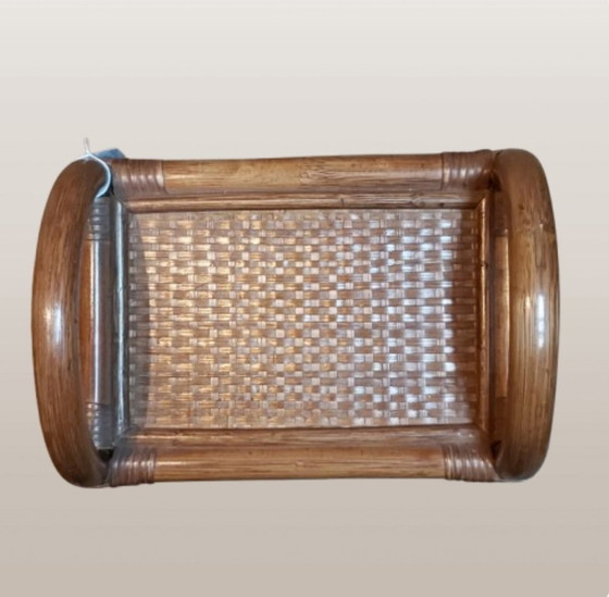 Image 1 of Rotan bamboo small sidetable or plant stand 