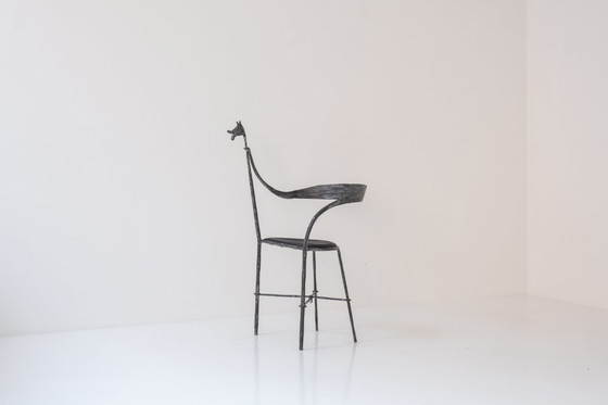 Image 1 of Side chair sculpted in the manner of Diego Giacometti, Italy 1980s. 