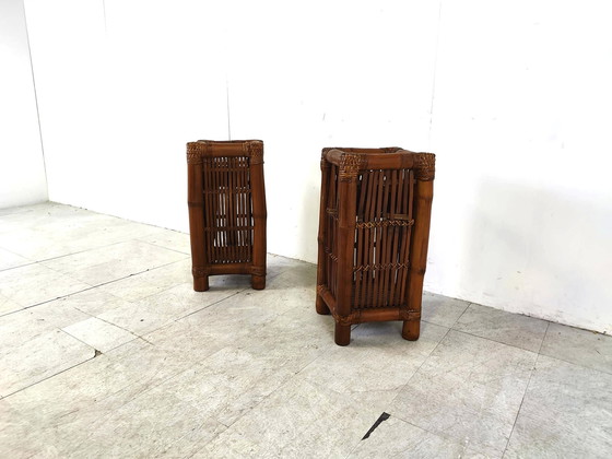 Image 1 of Pair of bamboo planters, 1970s