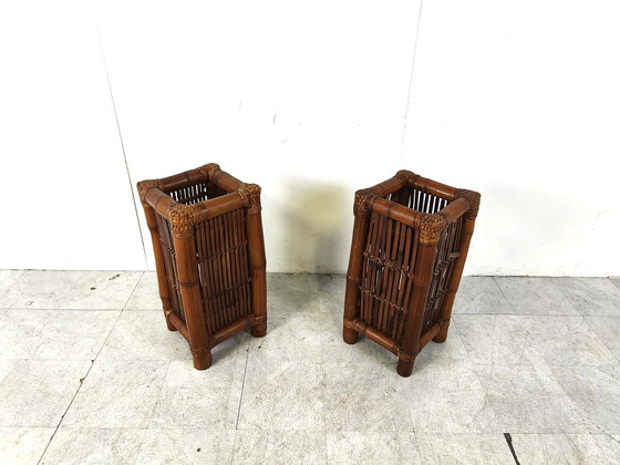 Image 1 of Pair of bamboo planters, 1970s