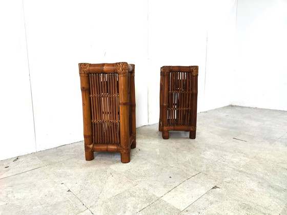 Image 1 of Pair of bamboo planters, 1970s