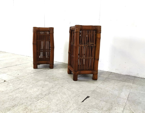 Image 1 of Pair of bamboo planters, 1970s