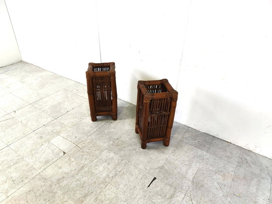 Image 1 of Pair of bamboo planters, 1970s