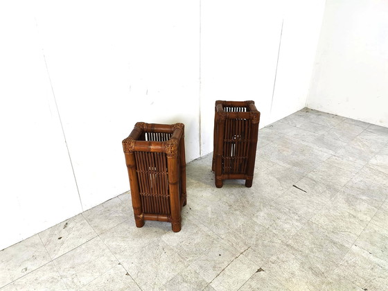 Image 1 of Pair of bamboo planters, 1970s