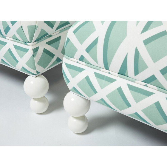 Image 1 of Pair of vintage shaggy poufs, 1970