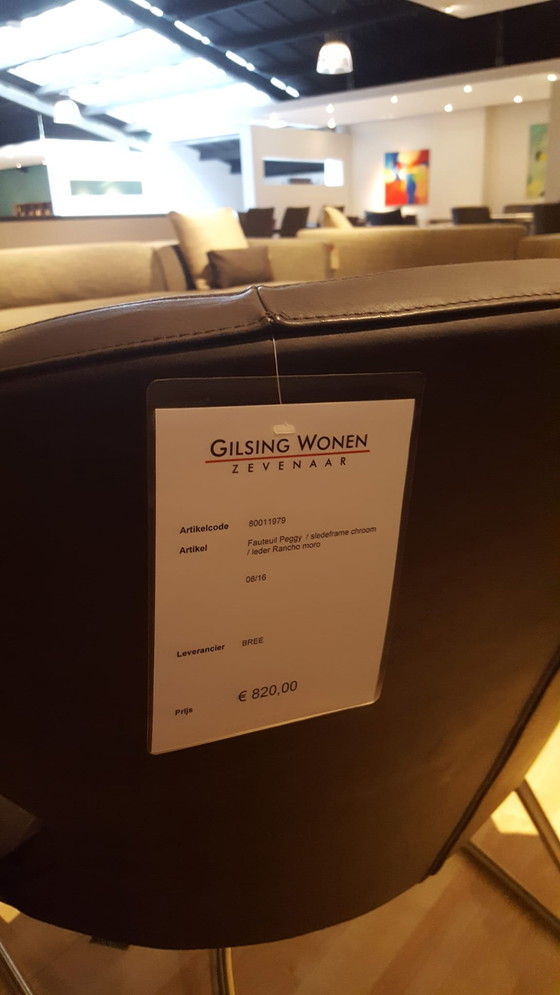 Image 1 of 2 fauteuils Karat en cuir gris anthracite