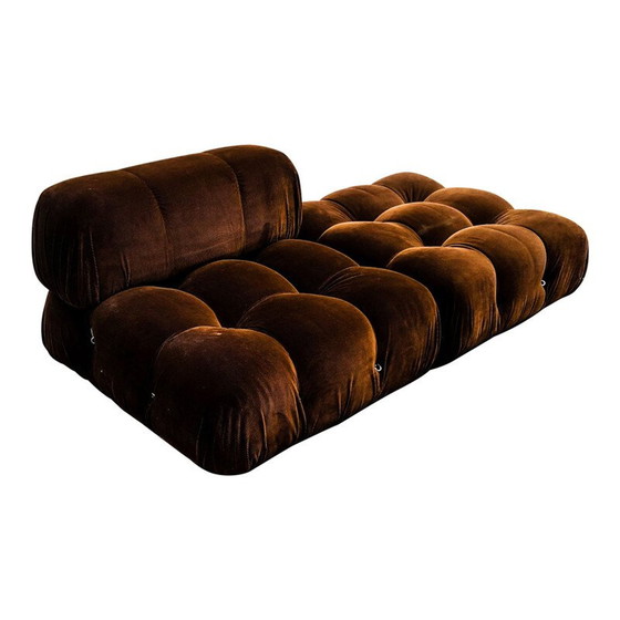Image 1 of Vintage Lounge Chair and Ottoman Set Brown Velvet Model Camaleonda by Mario Bellini for B&B Italia  C&B Italia, 1970s