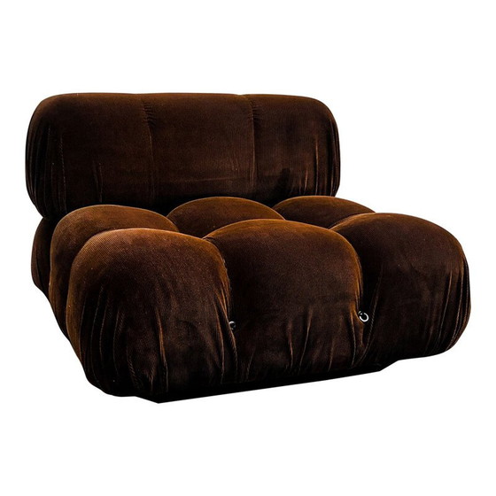 Image 1 of Vintage Lounge Chair and Ottoman Set Brown Velvet Model Camaleonda by Mario Bellini for B&B Italia  C&B Italia, 1970s