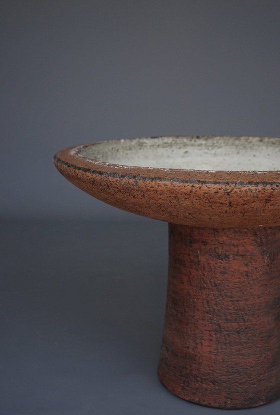 Image 1 of Large Brutalist Ceramic Dish Stand By Jaap Ravelli, 1960s