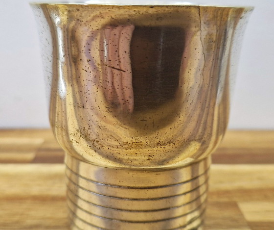 Image 1 of Taza de viaje estilo Art Déco, 1920, metal plateado 