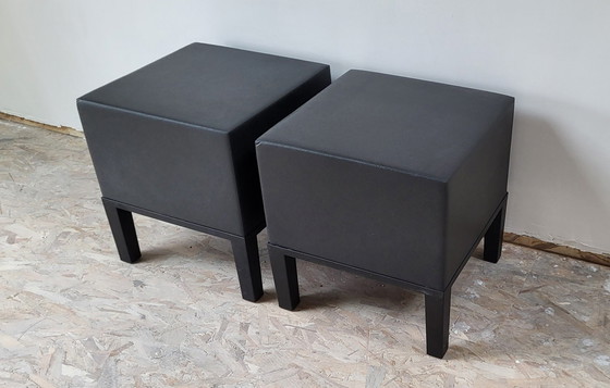 Image 1 of 2X Primary Poufs Quinze & Milan Designers