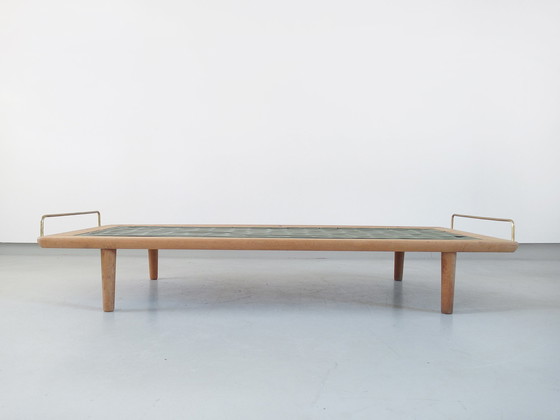 Image 1 of Daybed in oak and linen by Hans Wegner for Getama, Denmark 1956