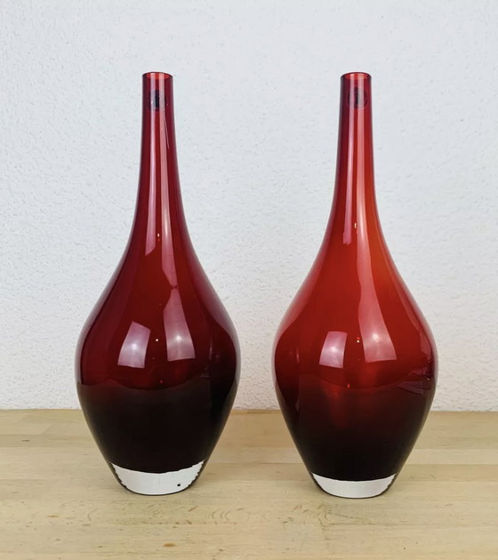 Image 1 of 2 Scandinavian Vases Blown Glass Model Salong By Johanna Jelinek