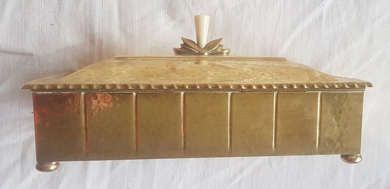 Image 1 of Art Deco Cigar Box With Decorative Handle From Wmf, 1920S