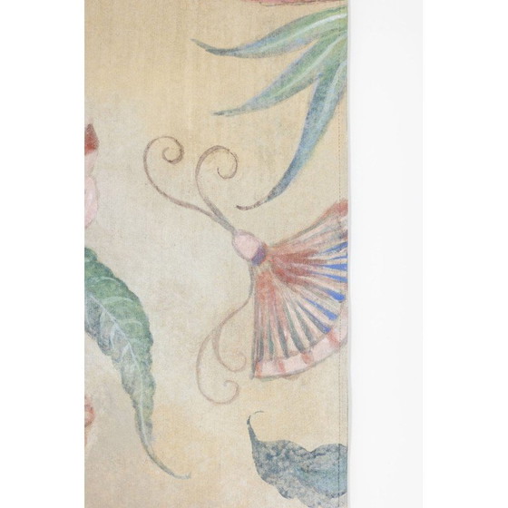 Image 1 of Cuadro antiguo de un camaleón en una rama.