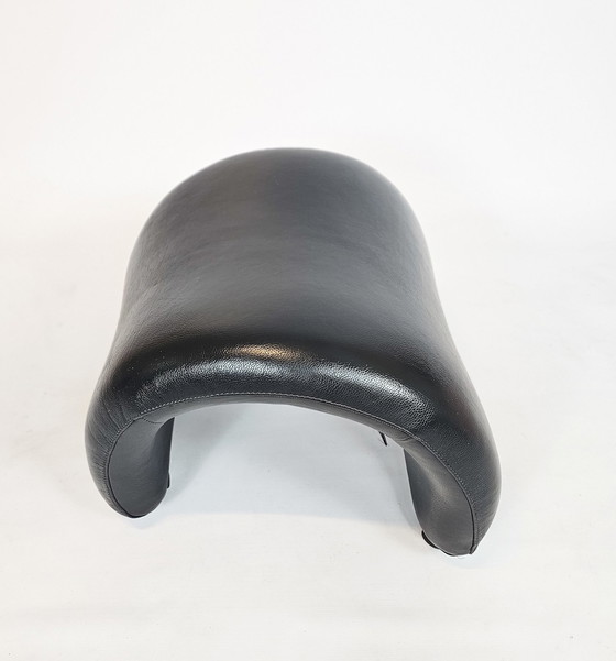 Image 1 of Dutch Design - Leolux - Hocker - Footstool - Leather - Mobile - 1980'S