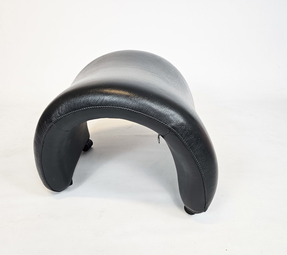 Image 1 of Dutch Design - Leolux - Hocker - Footstool - Leather - Mobile - 1980'S