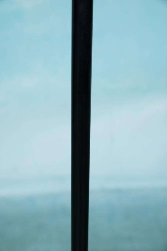 Image 1 of Minimalist matte black floor lamp 70s, memphis uplight