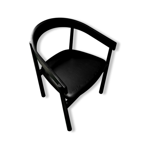 Homerun Dining Chair By Fest - Black - Natural With Vegan Leather Seat