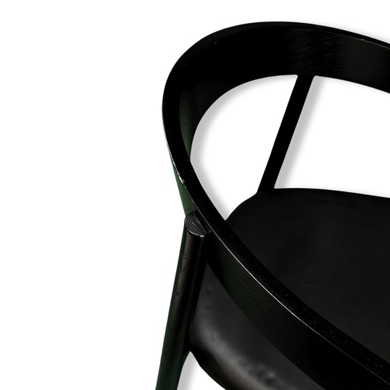 Image 1 of Homerun Dining Chair By Fest - Black - Natural With Vegan Leather Seat