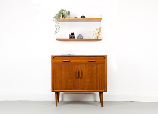 Danish teak shoe cabinet, 1970s