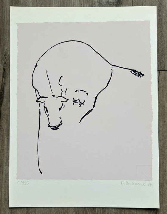 Image 1 of Silkscreen K. Van Dulmen Krumpelman - Cow