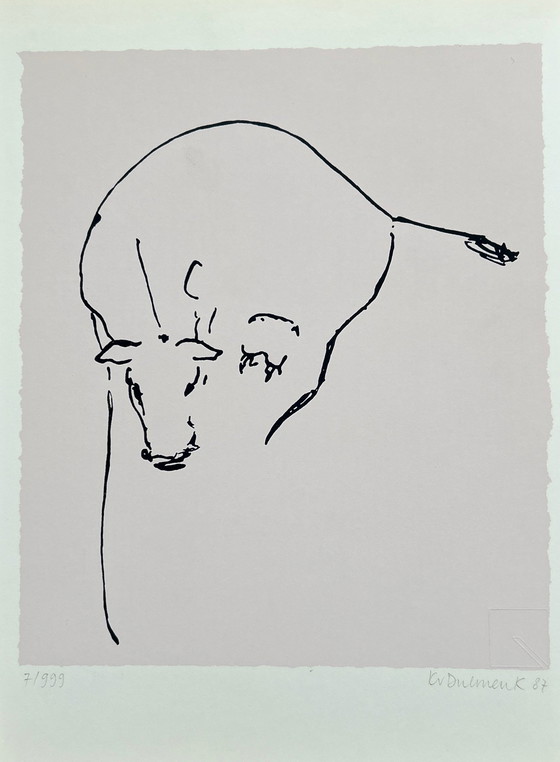 Image 1 of Silkscreen K. Van Dulmen Krumpelman - Cow