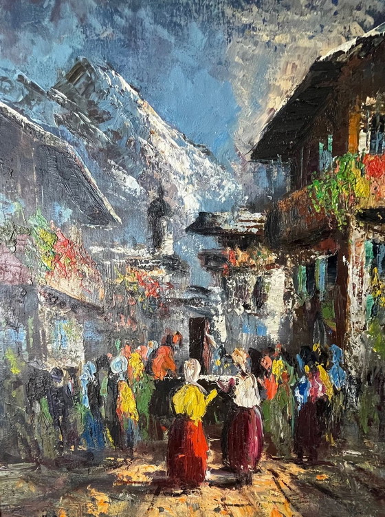 Image 1 of Gunther Seekatz: Procession In Mountain Village