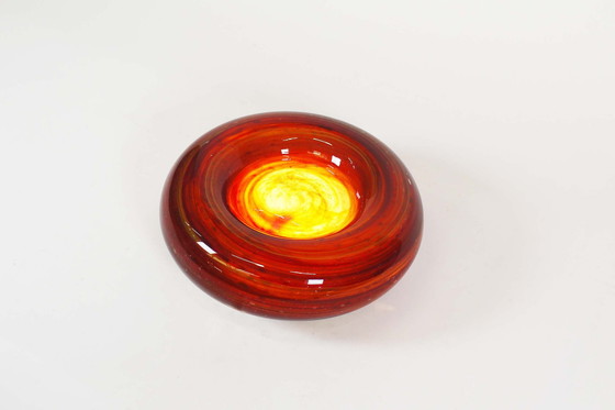 Image 1 of 1X Swirl Glass ‘Donut’ Wall Lamp By Doria Leuchten