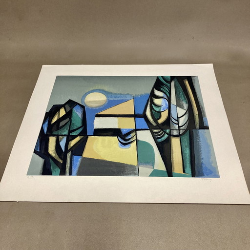 Signed lithograph "Albert Ferenz" Design 1950.