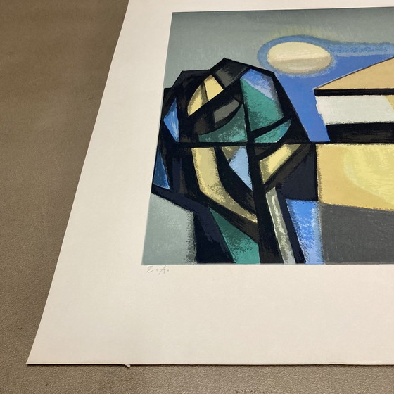 Image 1 of Signed lithograph "Albert Ferenz" Design 1950.