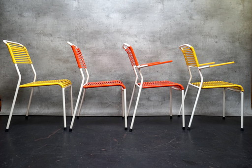 Mid Century Chaises de balcon spaghetti, années 1950, lot de 4