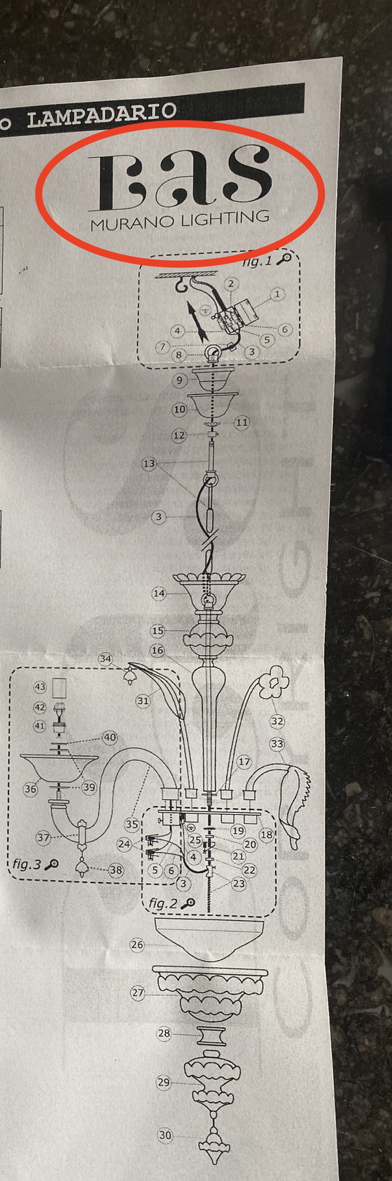 Image 1 of Murano Chandelier