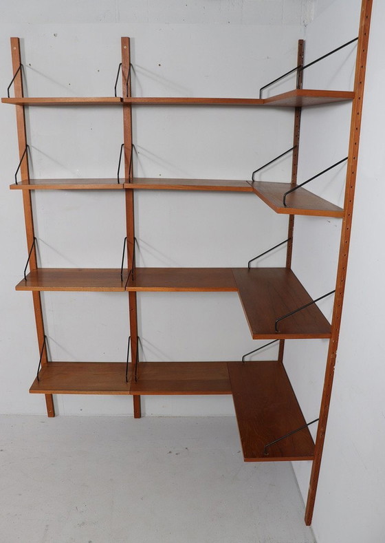 Image 1 of Corner shelf / shelf system / wall shelf by Poul Cadovius, Denmark, teak, 1960s