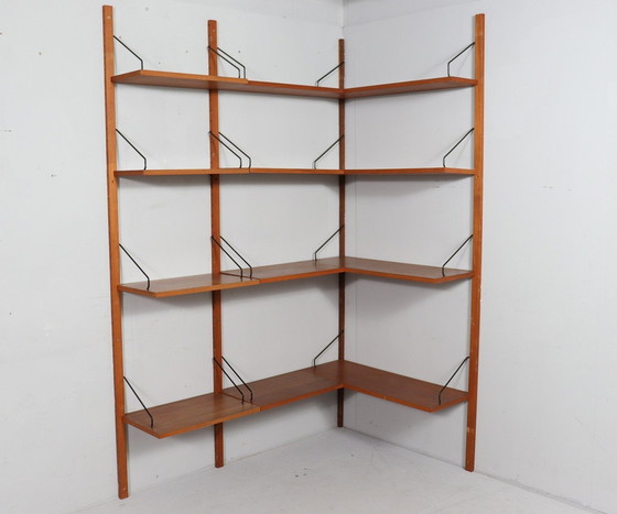 Image 1 of Corner shelf / shelf system / wall shelf by Poul Cadovius, Denmark, teak, 1960s