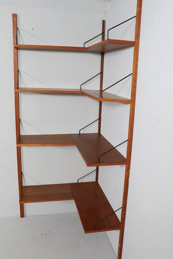 Image 1 of Corner shelf / shelf system / wall shelf by Poul Cadovius, Denmark, teak, 1960s