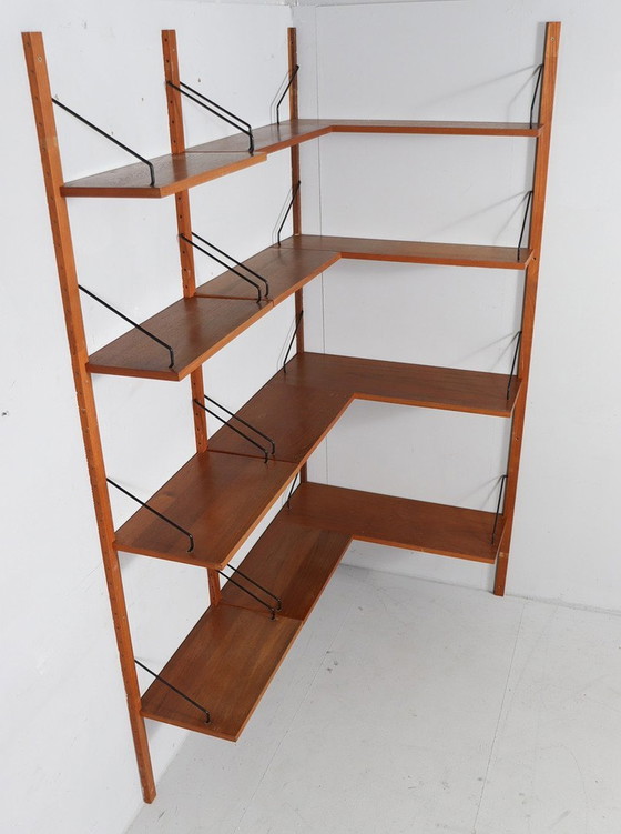 Image 1 of Corner shelf / shelf system / wall shelf by Poul Cadovius, Denmark, teak, 1960s