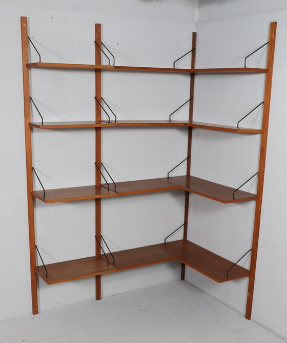 Image 1 of Corner shelf / shelf system / wall shelf by Poul Cadovius, Denmark, teak, 1960s