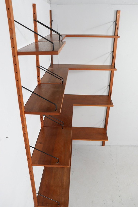 Image 1 of Corner shelf / shelf system / wall shelf by Poul Cadovius, Denmark, teak, 1960s