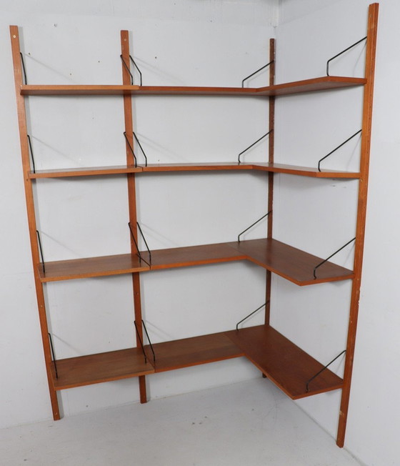 Image 1 of Corner shelf / shelf system / wall shelf by Poul Cadovius, Denmark, teak, 1960s