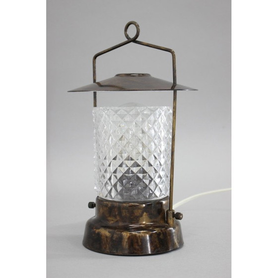 Image 1 of Lampada da tavolo vintage in vetro e metallo di Lidokov, Cecoslovacchia, anni '70