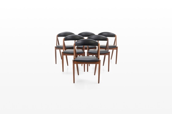 Image 1 of Set Of 6 Dining Chairs By Kai Kristiansen For Schou Andersen, Denmark 1960S