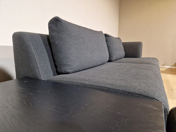 Image 1 of Sur En Plus Corner Sofa Anthracite Fabric Table Black Design