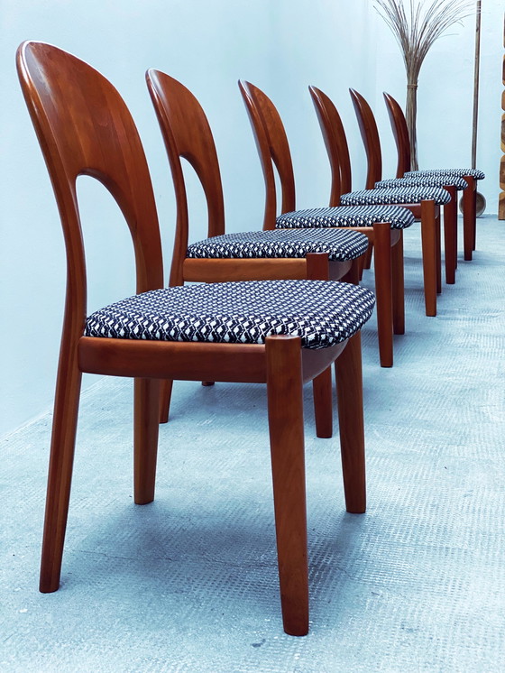 Image 1 of Jon Mortensen for Koefoed Hornslet dining table extendable & 6 chairs teak wood Denmark 1970s