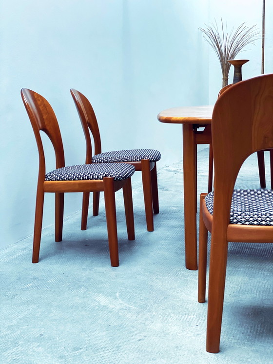 Image 1 of Jon Mortensen for Koefoed Hornslet dining table extendable & 6 chairs teak wood Denmark 1970s