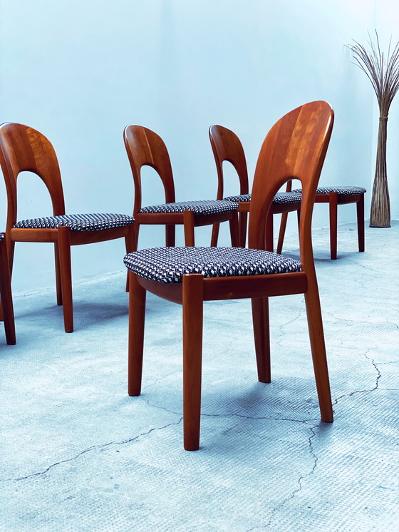 Image 1 of Jon Mortensen for Koefoed Hornslet dining table extendable & 6 chairs teak wood Denmark 1970s