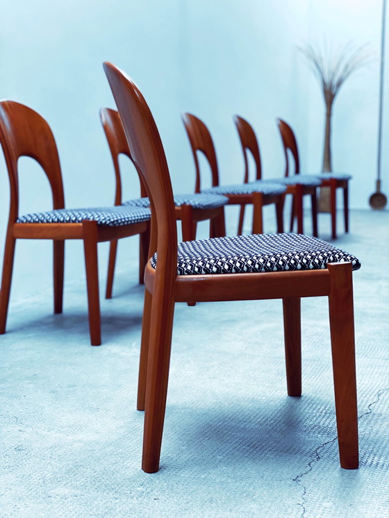 Image 1 of Jon Mortensen for Koefoed Hornslet dining table extendable & 6 chairs teak wood Denmark 1970s