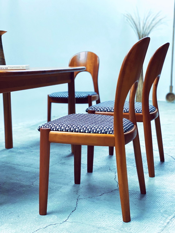 Image 1 of Jon Mortensen for Koefoed Hornslet dining table extendable & 6 chairs teak wood Denmark 1970s