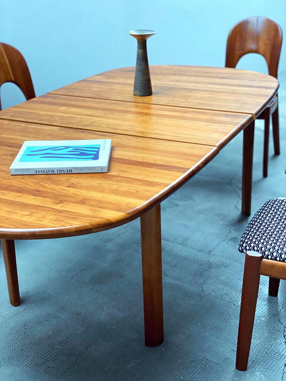 Image 1 of Jon Mortensen for Koefoed Hornslet dining table extendable & 6 chairs teak wood Denmark 1970s