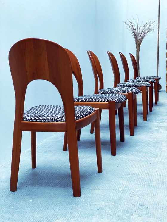 Image 1 of Jon Mortensen for Koefoed Hornslet dining table extendable & 6 chairs teak wood Denmark 1970s